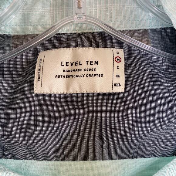 Men’s Buckle Level Ten Turquoise Blue Casual Short Sleeve Button Shirt Medium - Picture 4 of 8